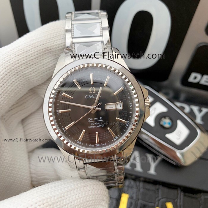 Newest Replica - Omega De Ville day-date Tungsten steel Watch